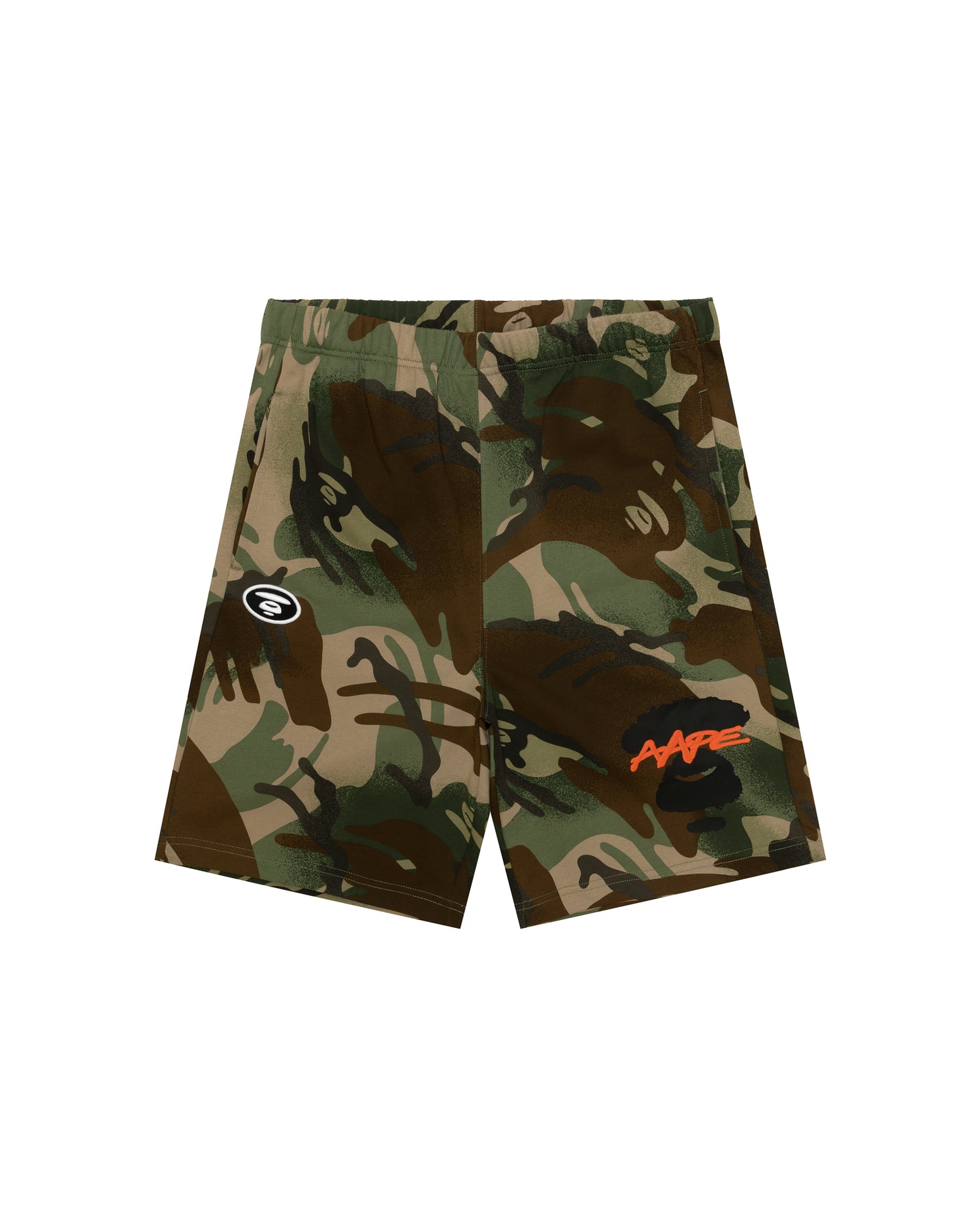 【BAPE】 AAPEUNVS moonface logo camo shorts AAPE Moonface logo camo sweat shorts | Bape official website