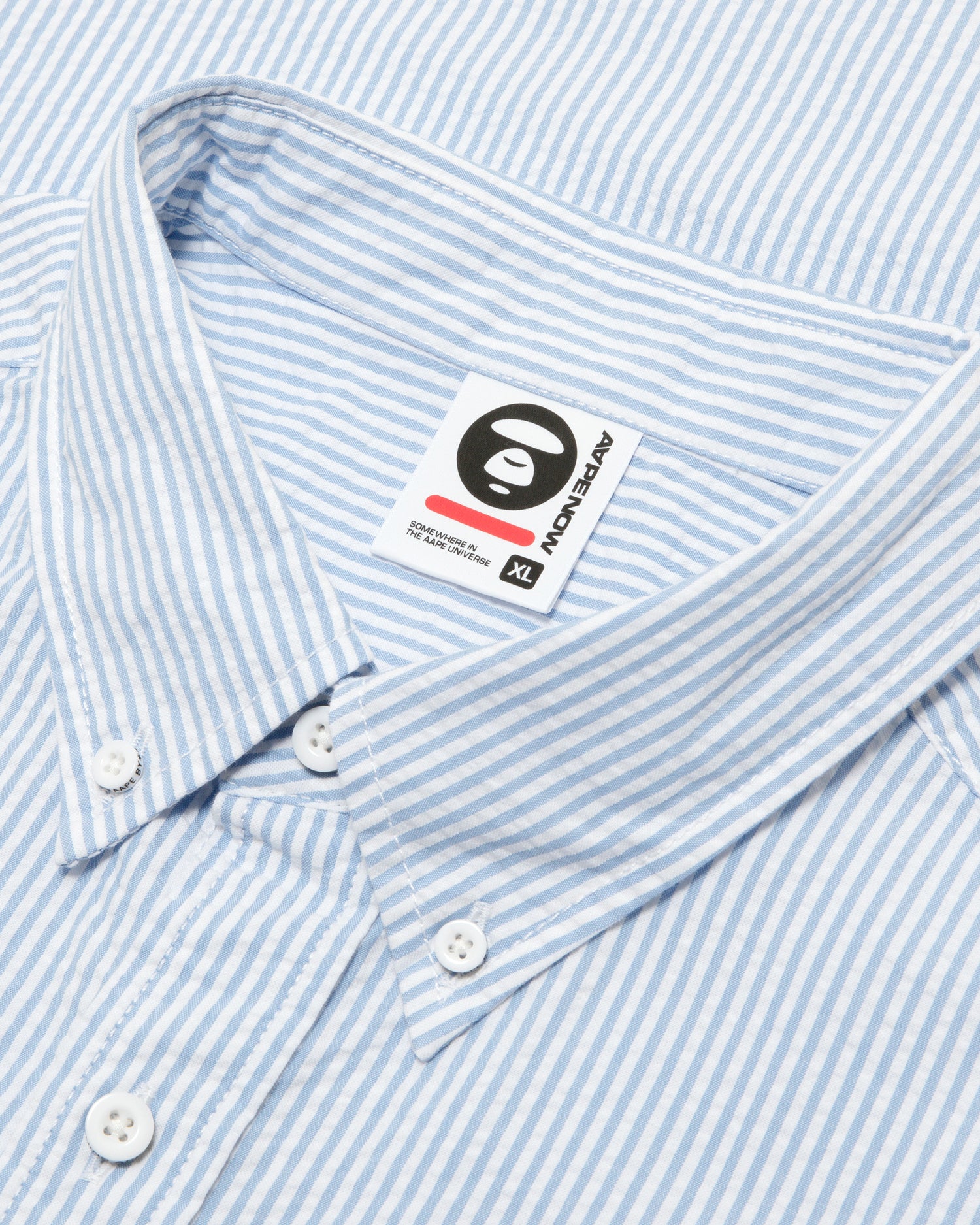 AAPE AAPENOW moonface logo stripe short sleeve shirt | Bape