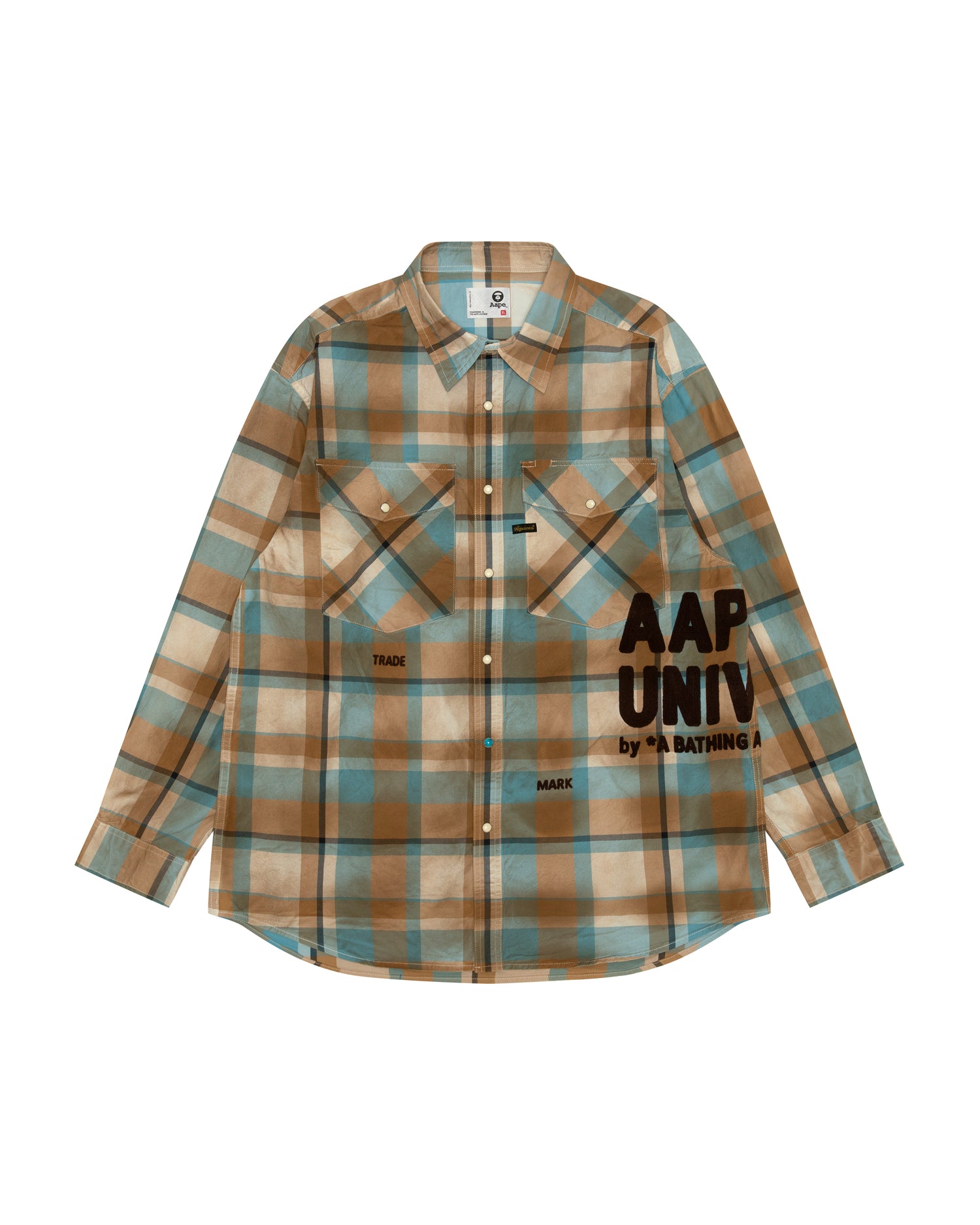 AAPE AAPEUNVS check long sleeve shirt | Bape official