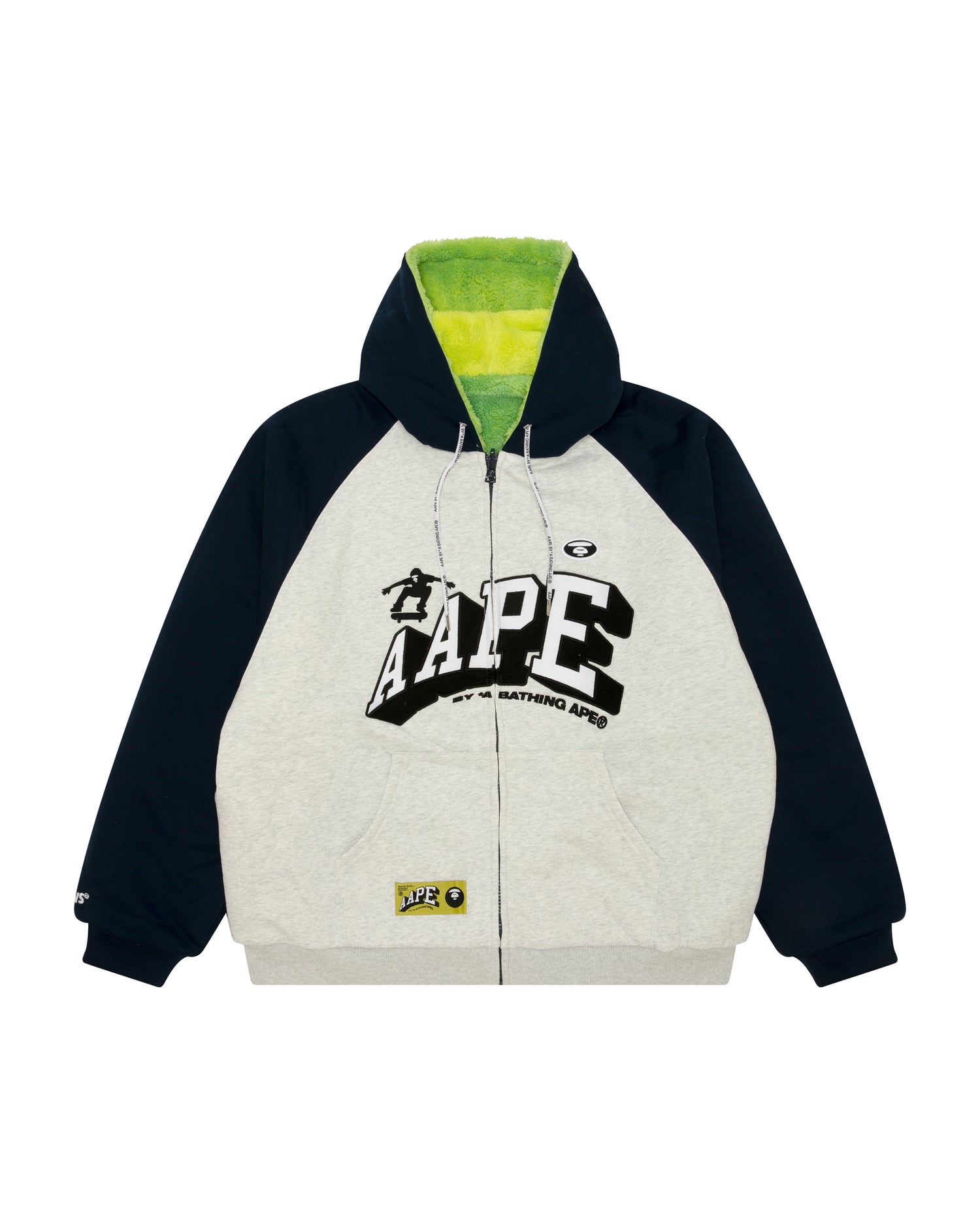 AAPE Moonface logo gradient zip-up fleece hoodie | Bape