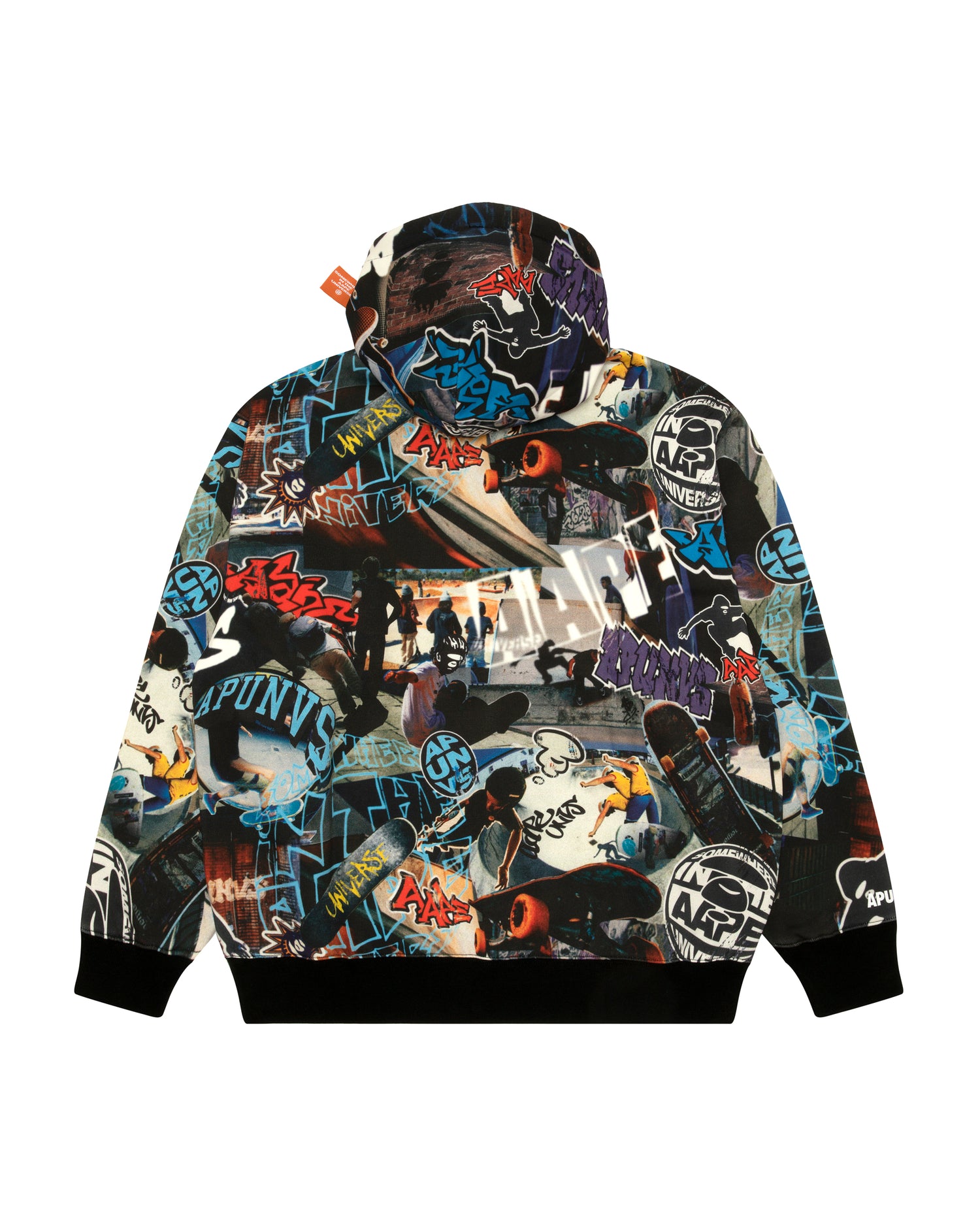 ■Aape by A BATHING APE■Moonfaceペイントgraffiti フーディー AAPE BY *A BATHING APE® Moonface-logo graffiti-print Hoodie