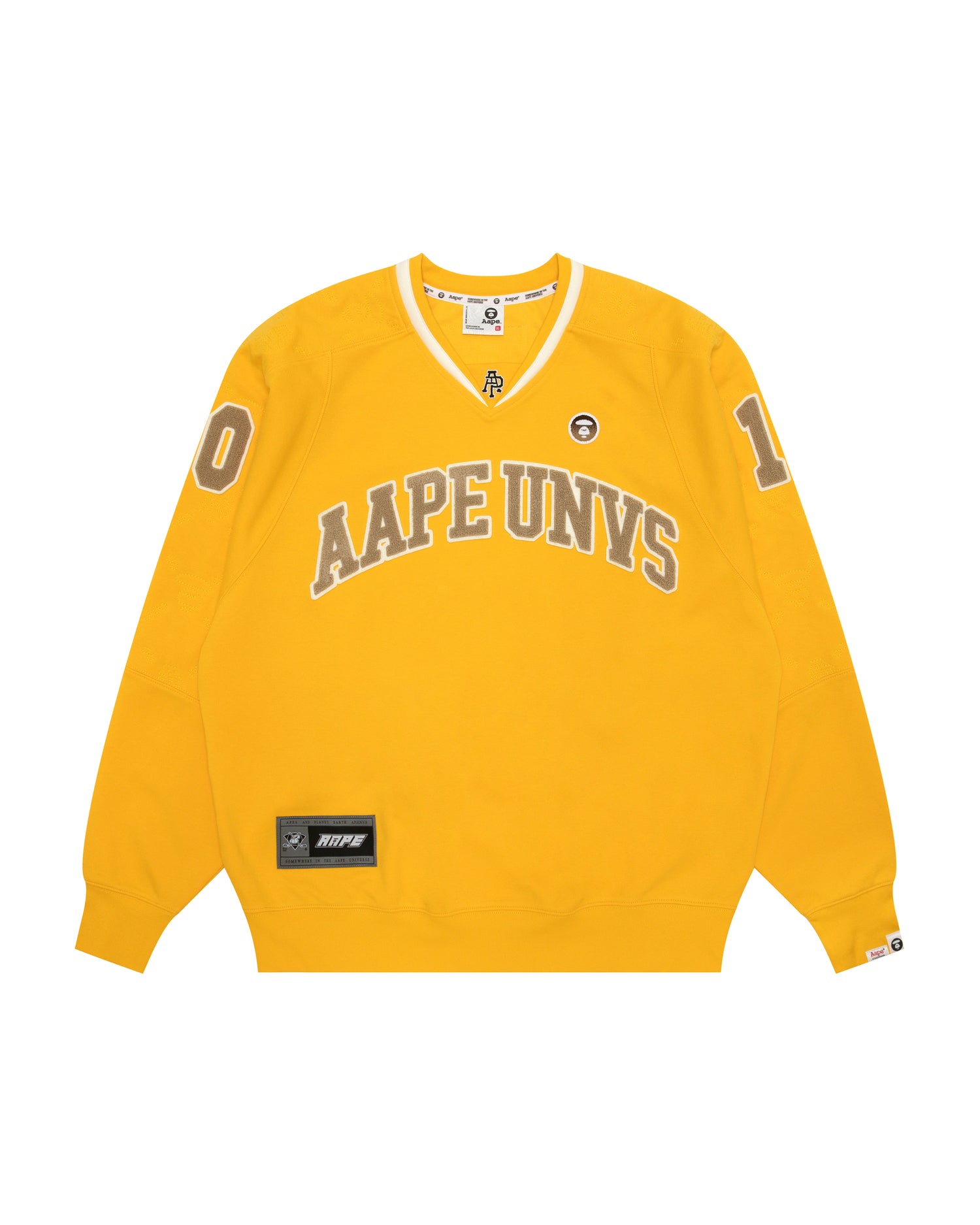人気【AAPE by A BATHING APE】ムーンフェイス スウェットシャツ Aape Moonface logo v-neck sweatshirt | Bape official website