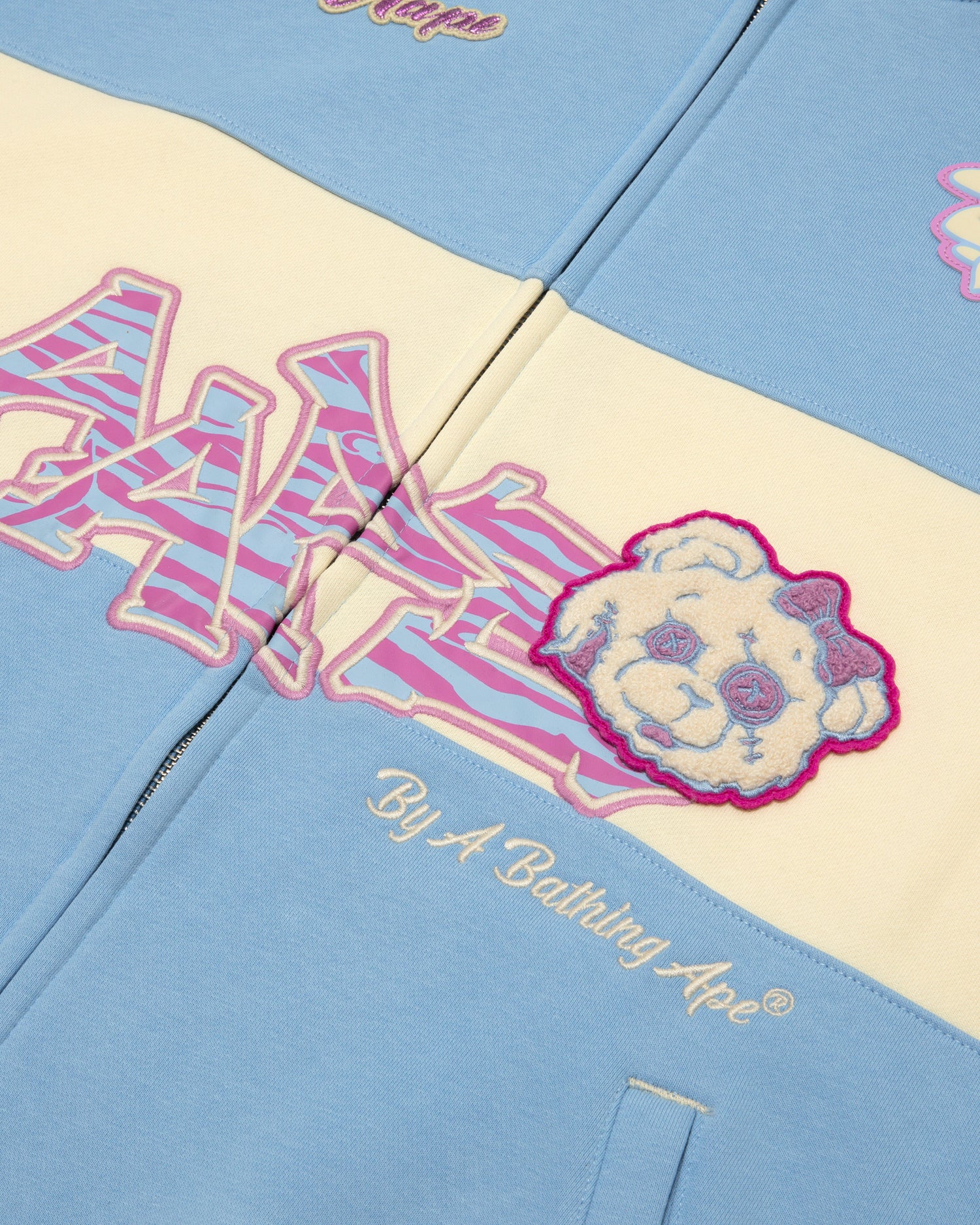 関税送料込【AAPE by A BATHING APE】ロゴ パーカー NAVY PINK AAPE BASIC CREW NECK SWEAT（スウェット）｜AAPE BY A BATHING