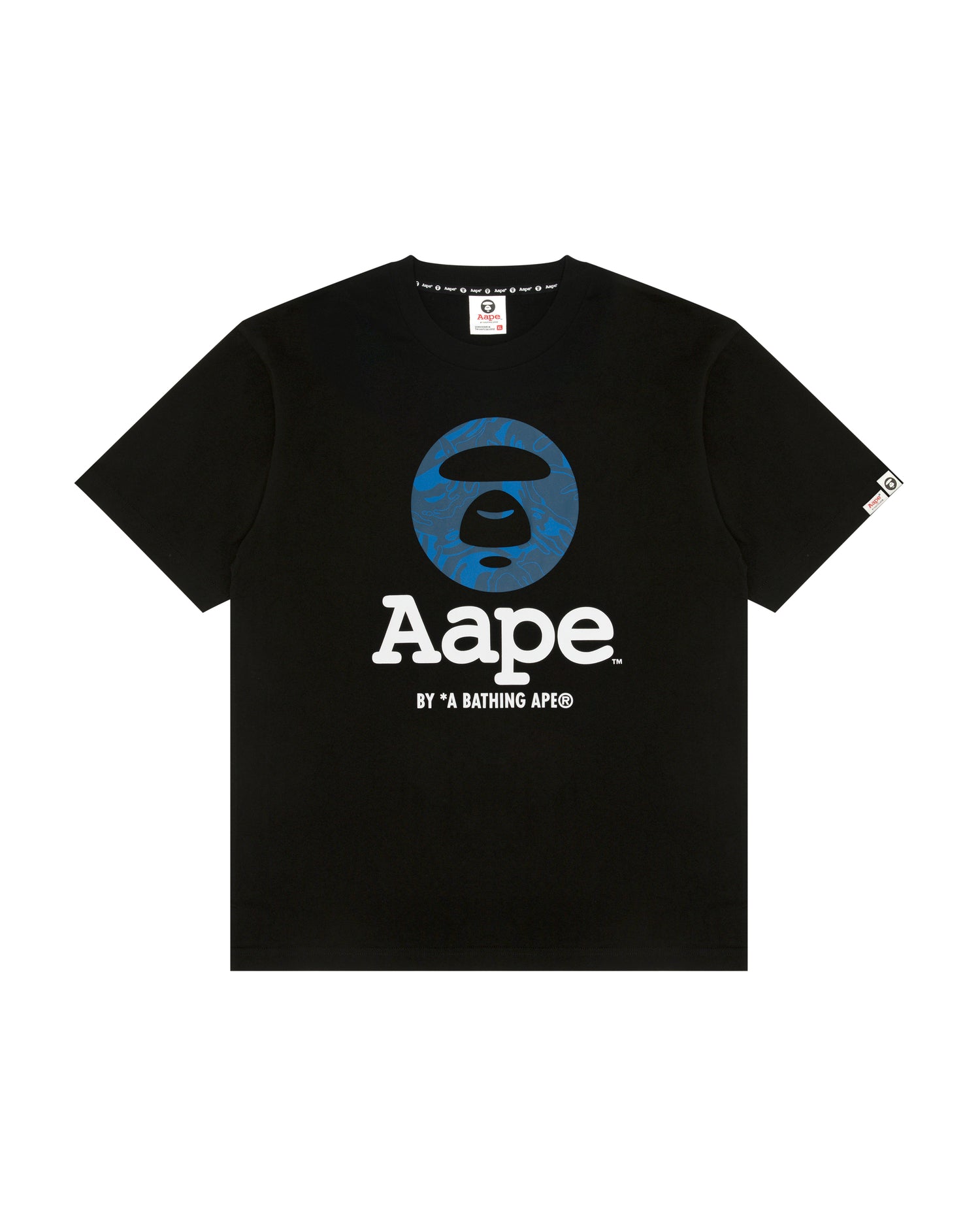 【AAPE by A BATHING APE】Moonface パッチ ロゴ Tシャツ ♪ AAPE BY *A BATHING APE® Moonface Logo Printed Short Sleeve