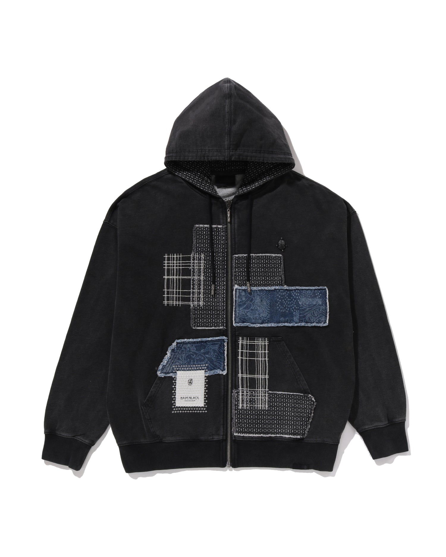 BAPE BLACK Patchwork Zipped Hoodie #1 | Bape official website