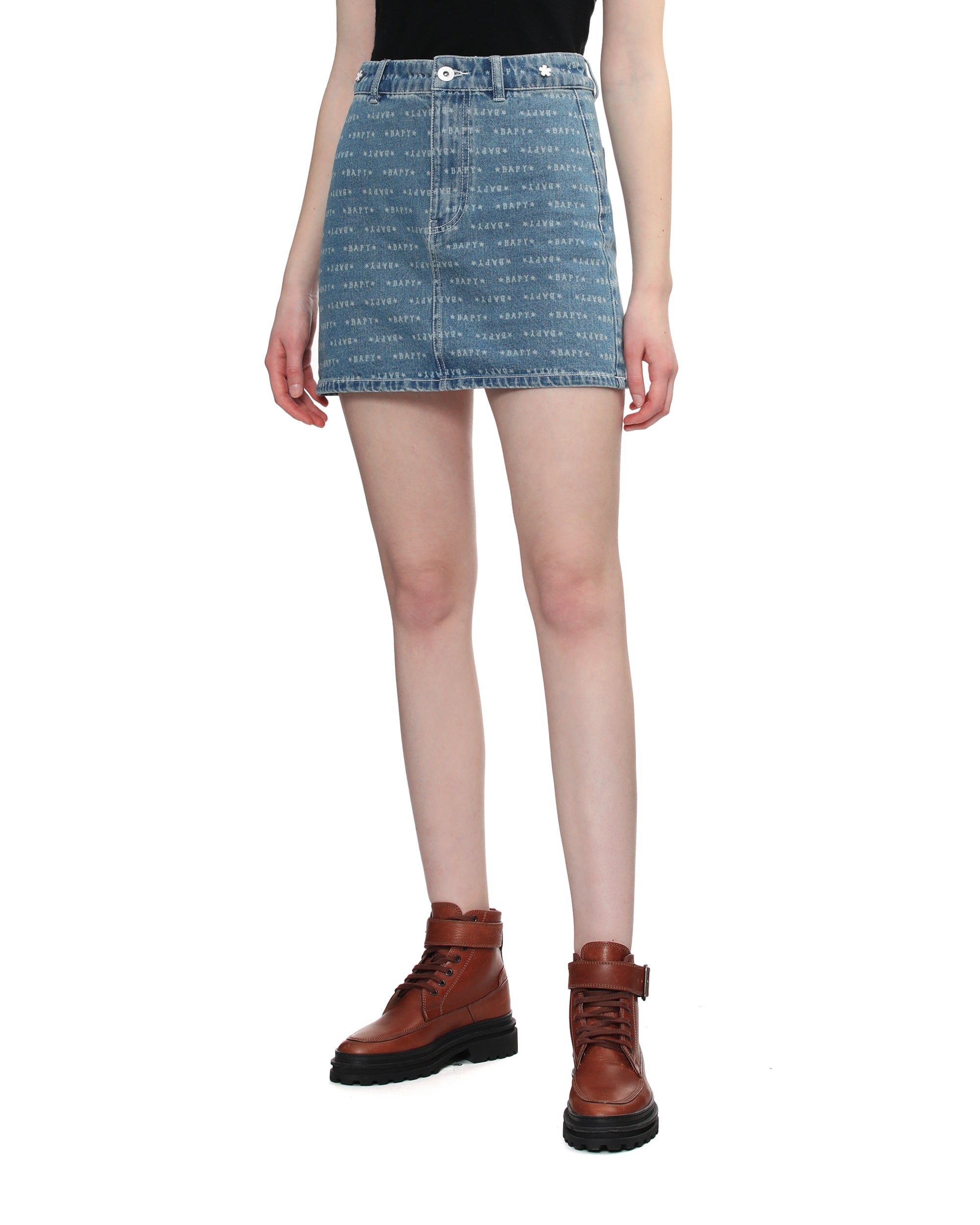 BAPY® Monogram denim skirt | Bape official website – INT