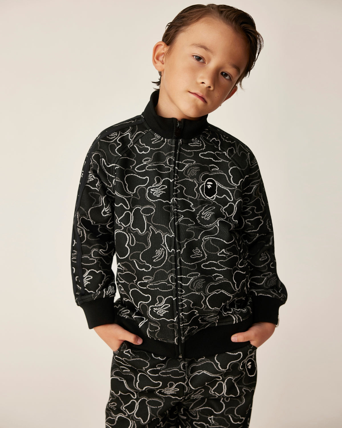 Kids Neon Camo Jacquard Track Jacket