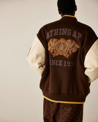 Line Camo Multi Logo Wool Varsity Jacket