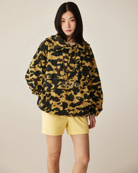 Crinkle Effect 1st Camo Half Zip Hoodie Jacket
