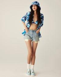 Crystal Ape Head Denim Shorts