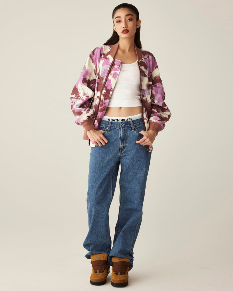 Crystal Ape Head Flare Denim Pants