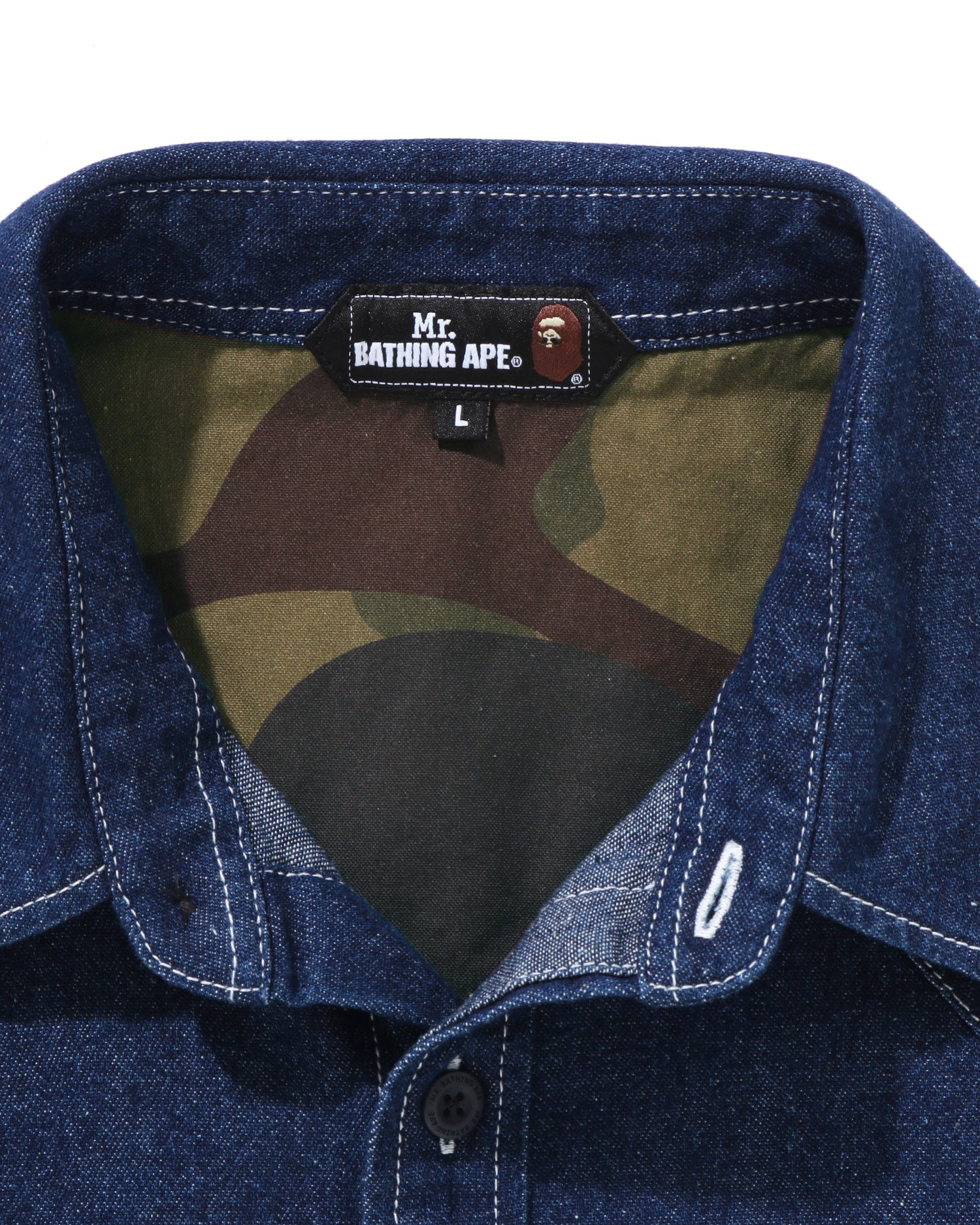 MR. BATHING APE Denim Chambray Shirt | Bape official website – INT